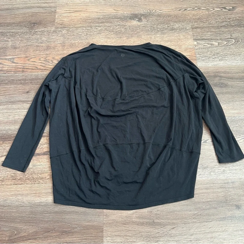 Lululemon Back In Action Long Sleeve Top Small Black Oversized Athleisure Casual